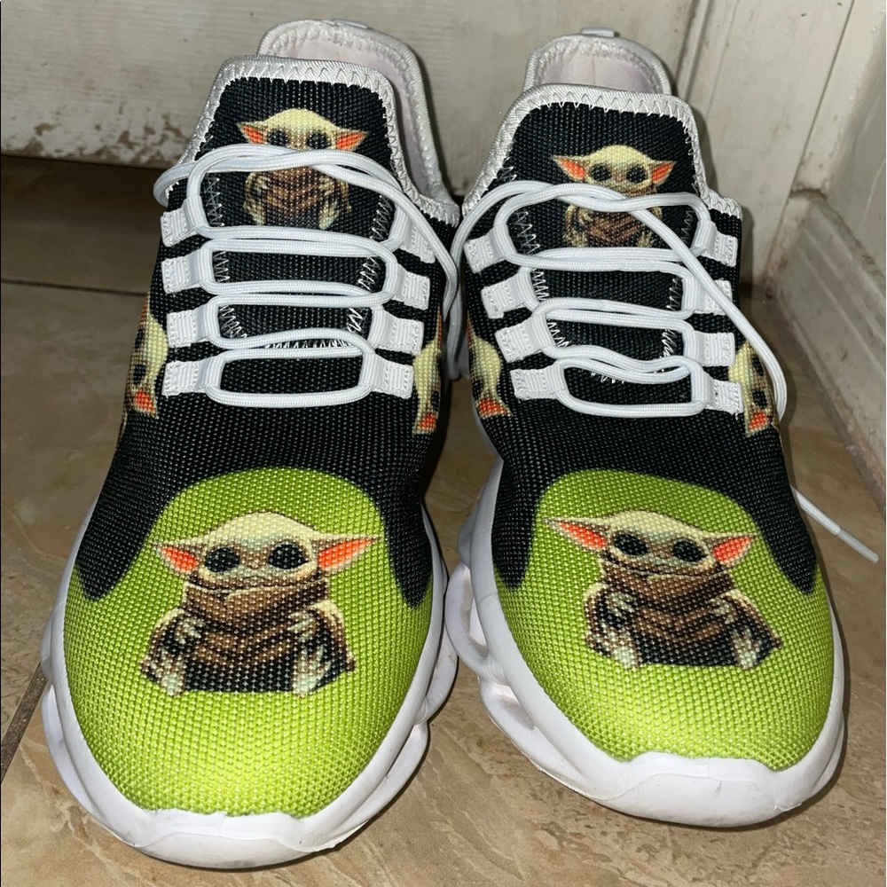 Baby yoda white shoes size 9